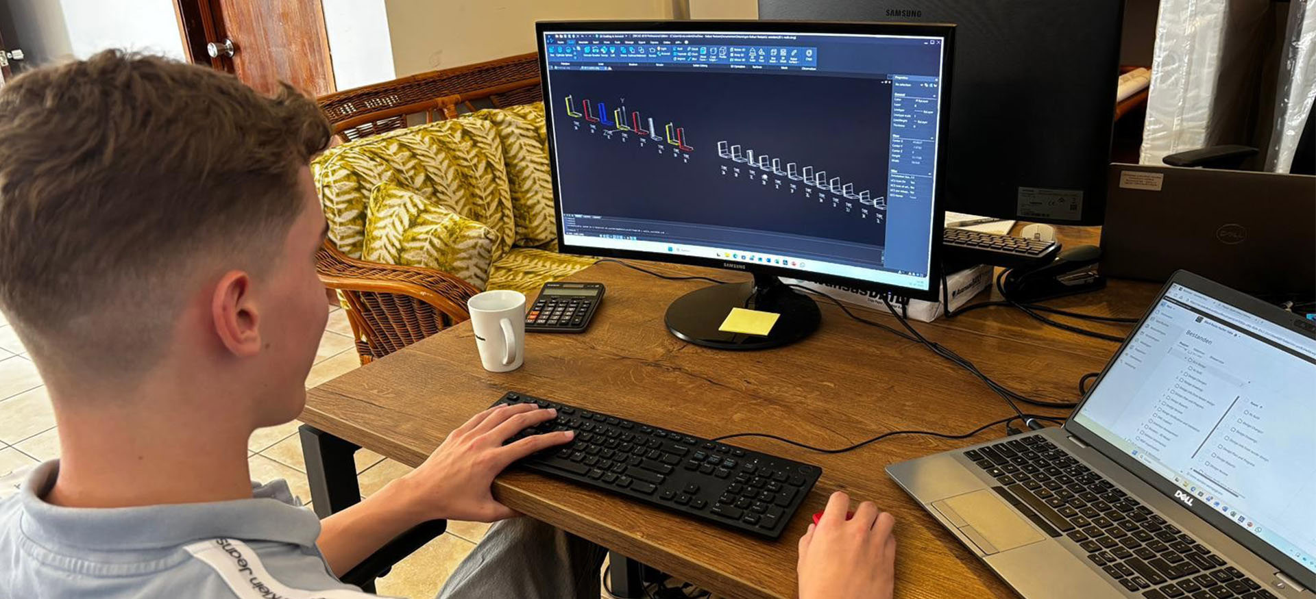 Student Krijn loopt stage op Sint Maarten en werkt mee aan het ontwerpen van de bootliften